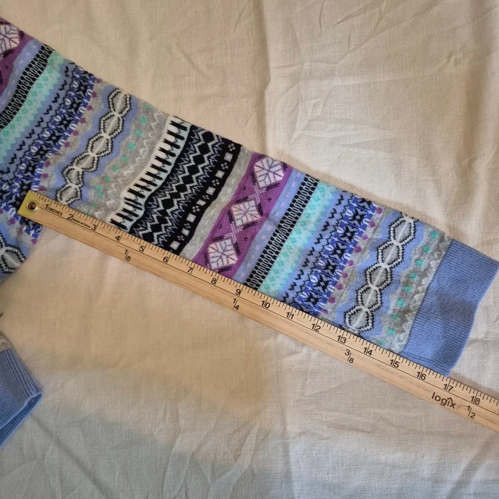 Talbots Women's 2X Lambs Wool Fair Isle Nordic Sweater Breathable Cabincore Ski